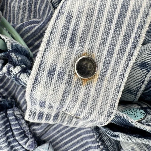 80sVintage Denim Overalls Kids 3T Acid Wash Happy Kids Embroidered Bows Cuffs - Picture 8 of 11